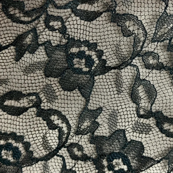 Susan Lucci Women’s Pencil Skirt L Black Lace Overlay Mini Skirt Romantic Goth - Picture 6 of 8